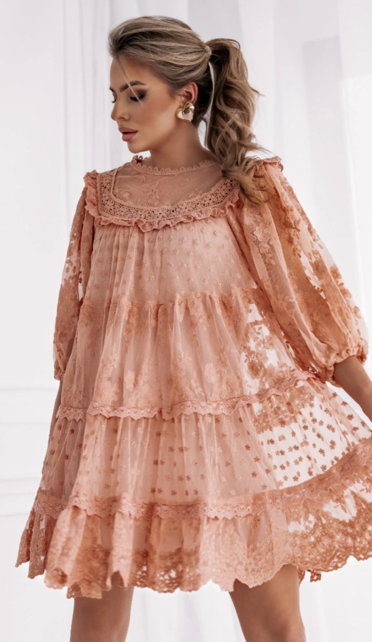 Robe imprimée avec boutons