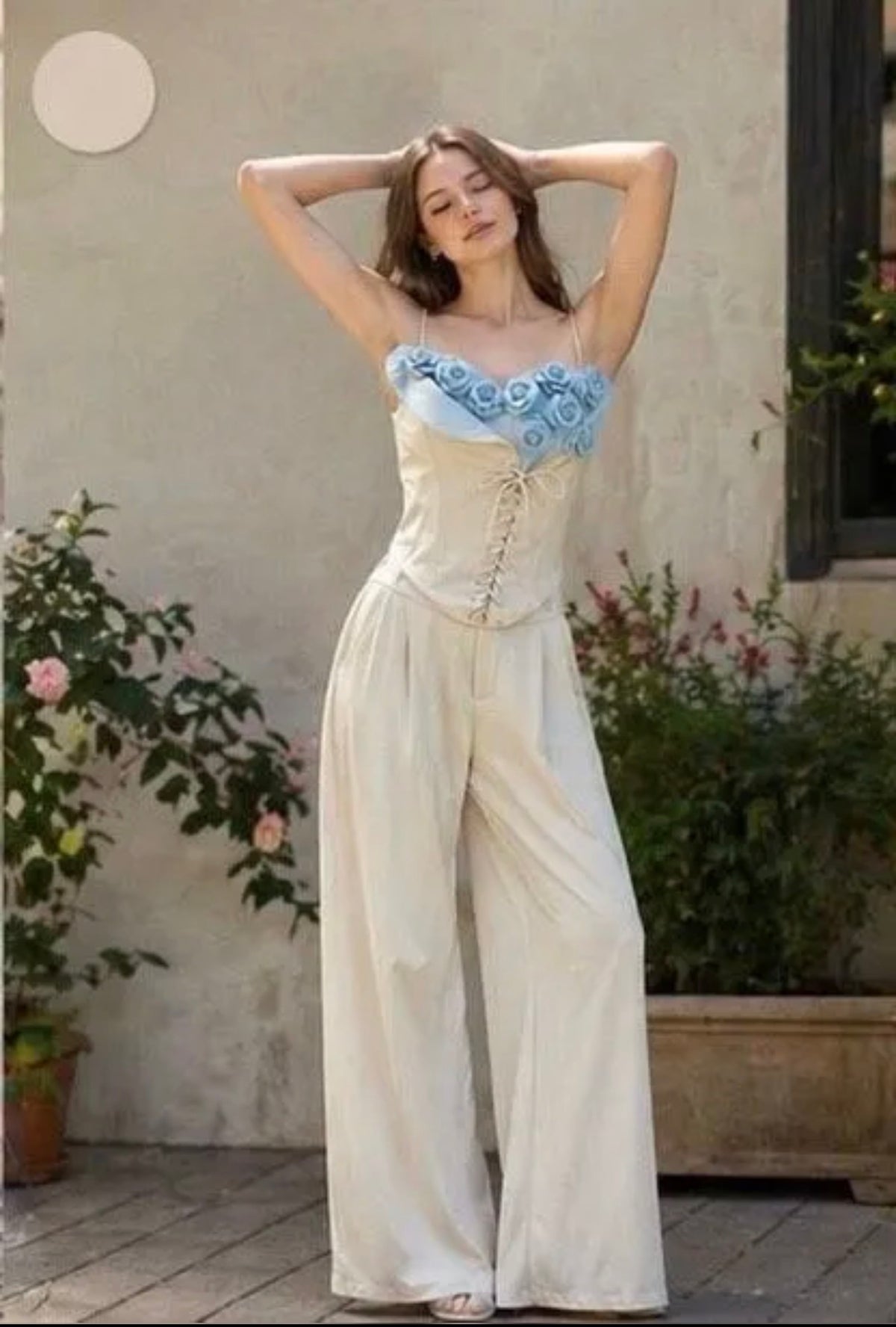 Ensemble avec bustier en fleur