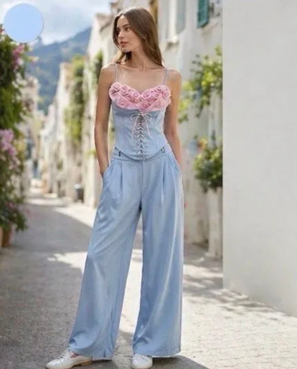 Ensemble avec bustier en fleur