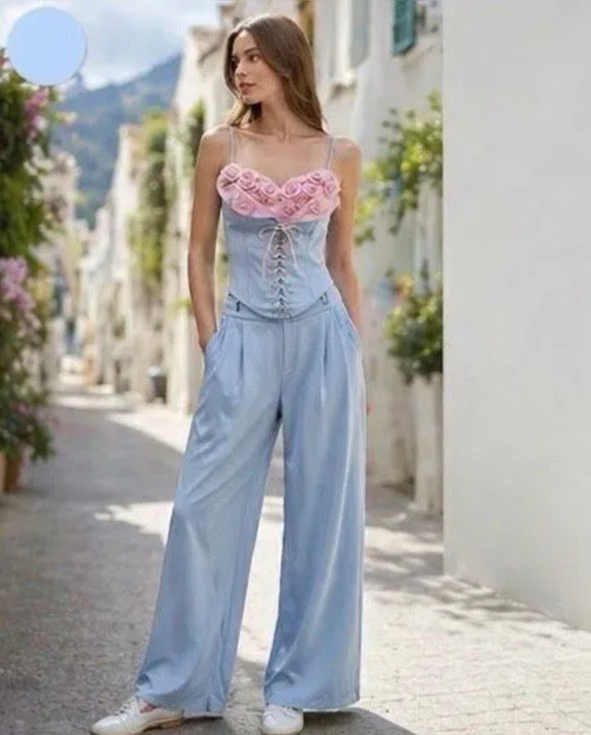 Ensemble avec bustier en fleur