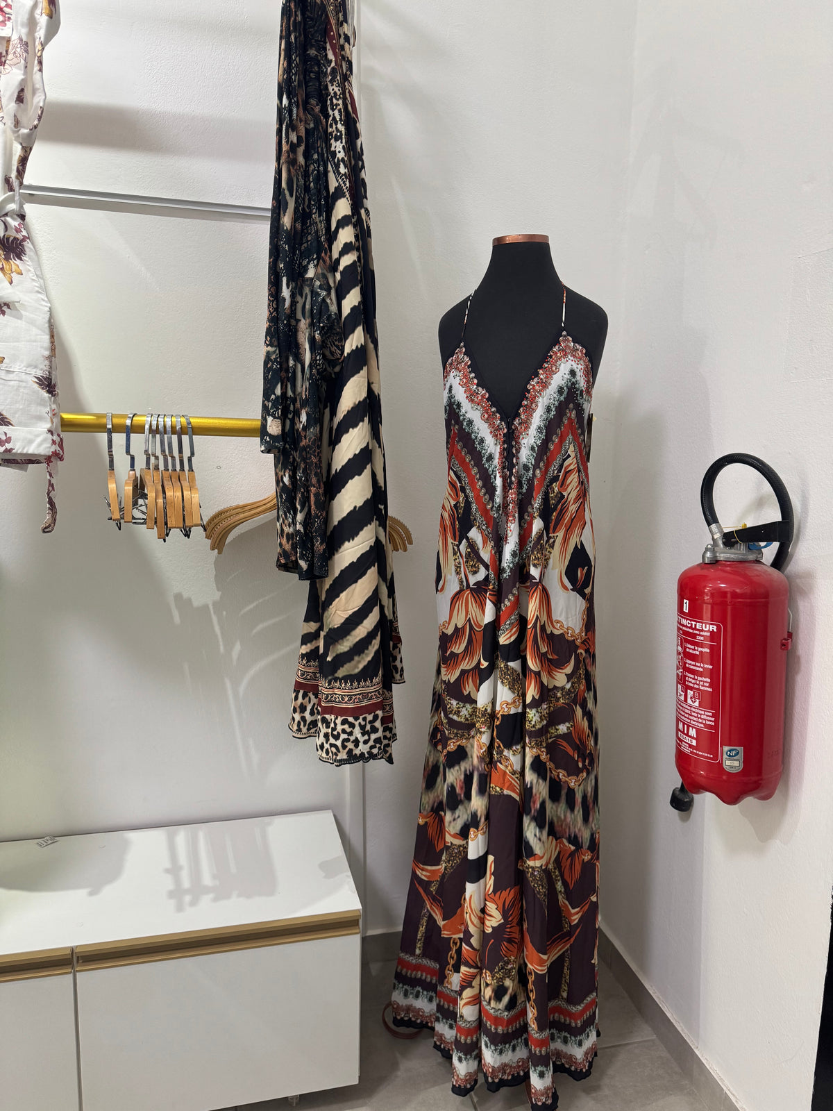 Robe long imprimé Orange
